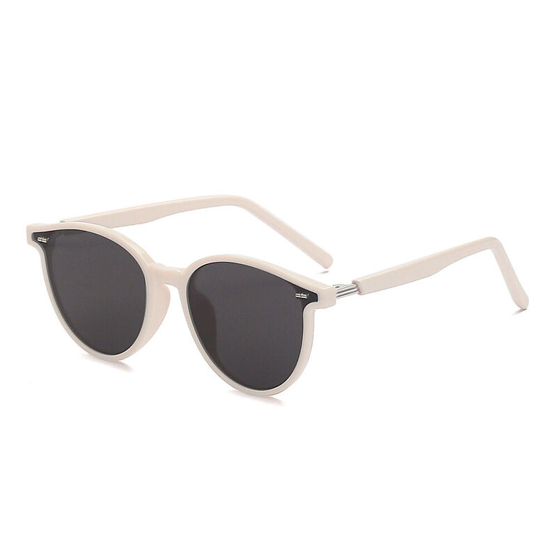 Sun Kyoto Round Beige Sunglasses