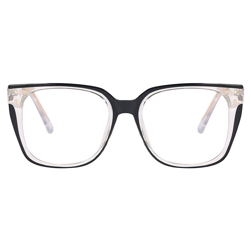 Halley Square Black Clear Glasses