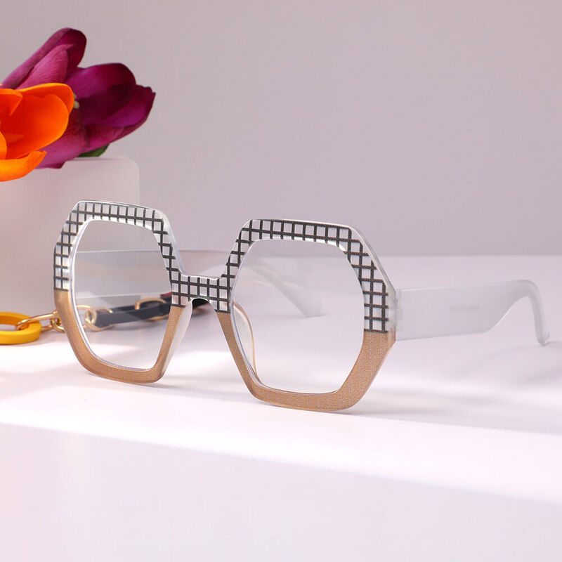 Dora Geometric Brown Glasses