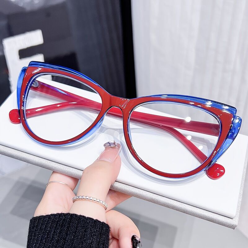 April Cat Eye Red Glasses