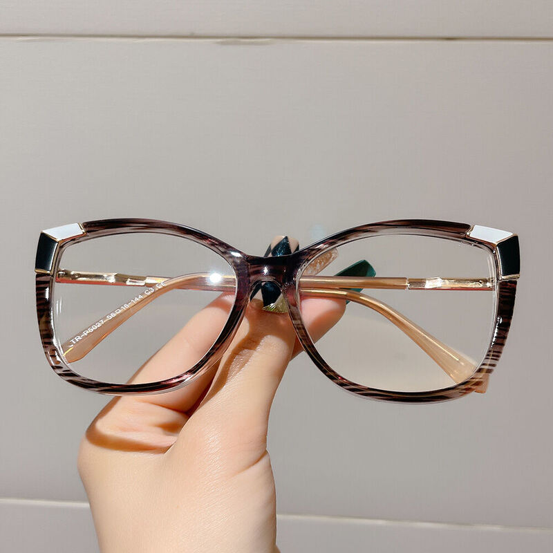 Leigh Cat Eye Brown Glasses