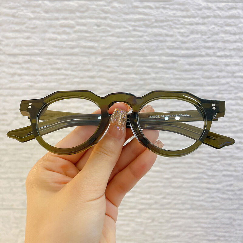 Susvn Round Green Glasses