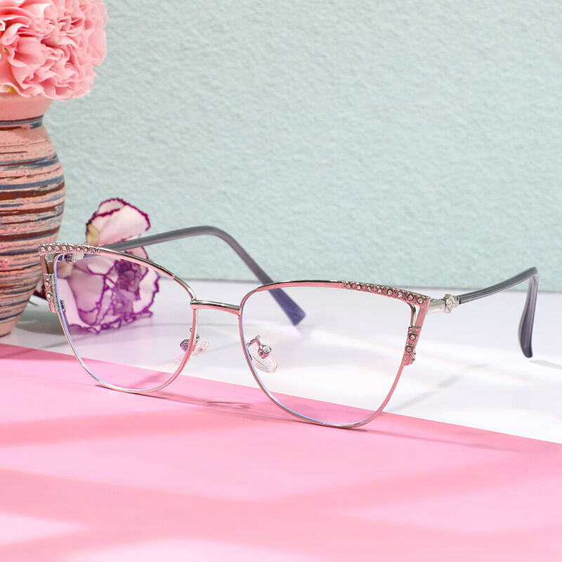 Lunettes de Vue Burgee Cat Eye Silver
