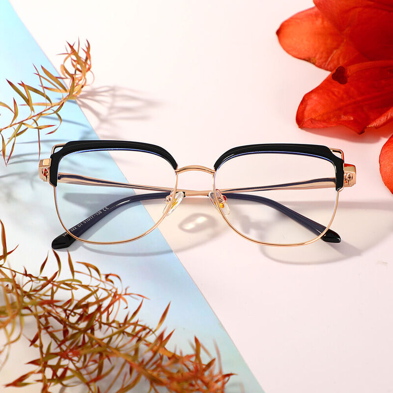 Tracy Cat Eye Black Glasses