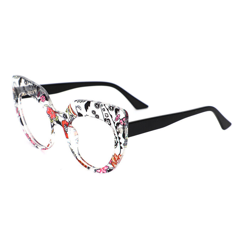 Clyde Cat Eye Blumen Brille