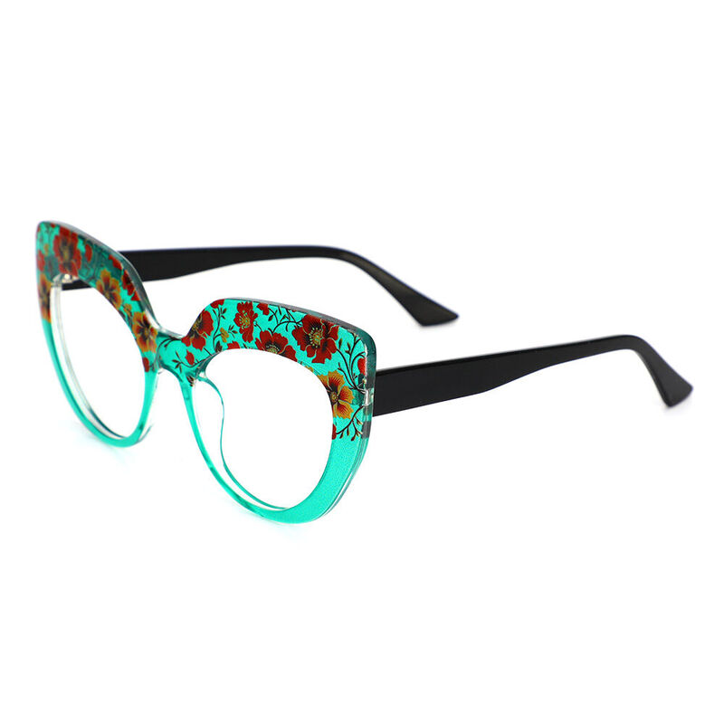 Lunettes de Vue Clyde Cat Eye Vert Floral
