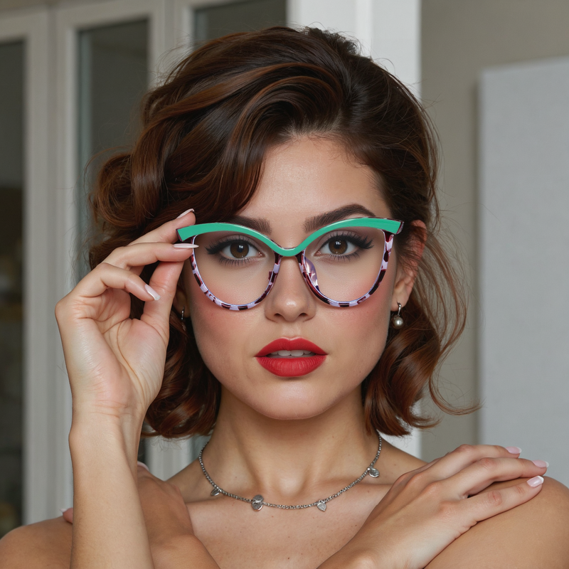 Occhiali da Vista Bing Cat Eye Verde