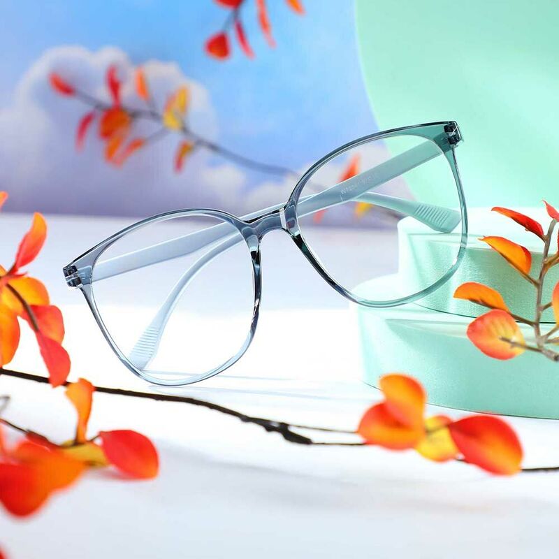 Evangeline Quadratische Blaue Brille