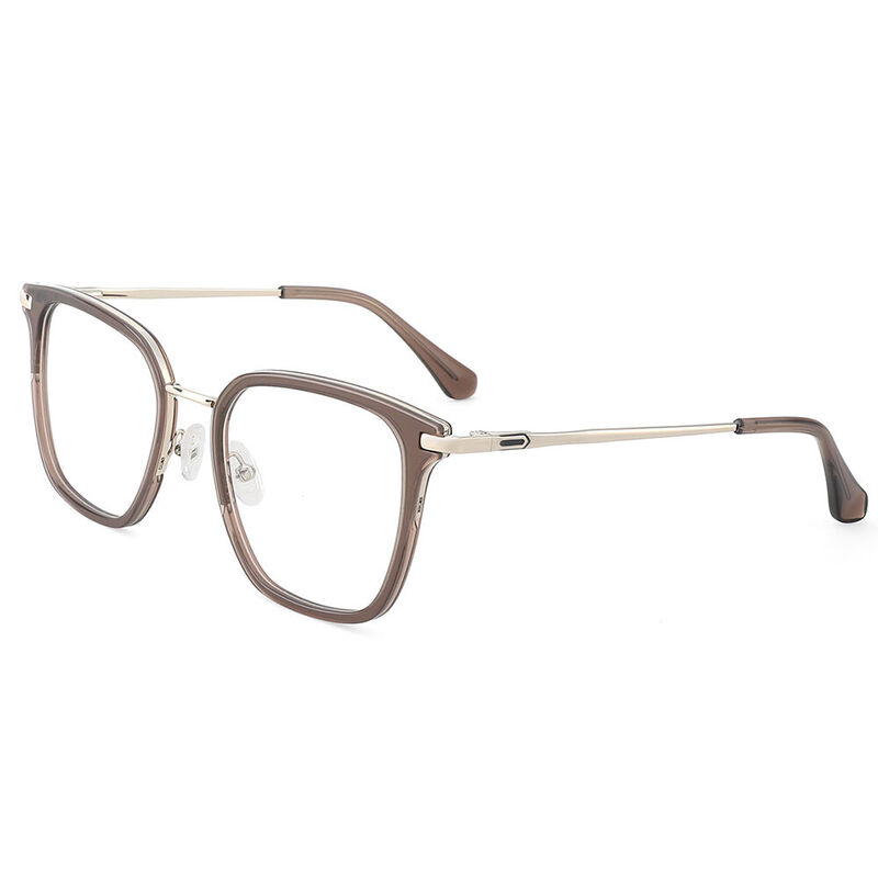 Florance Geometric Brown Glasses