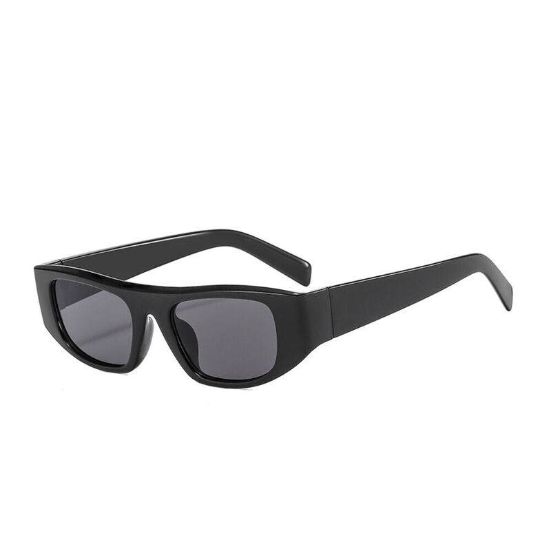 Ginny Oval Black Sunglasses