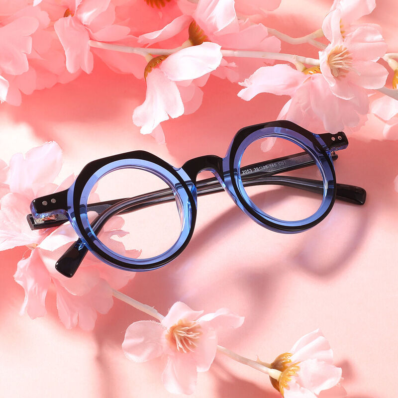 Ogden Round Blue Glasses