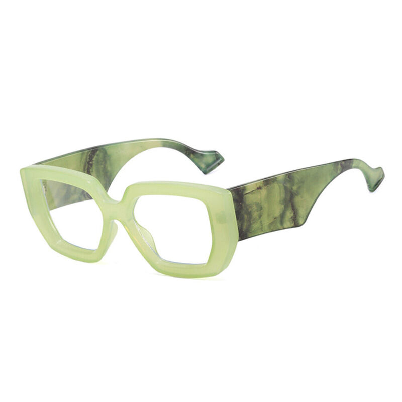 Ceolin Geometric Green Glasses