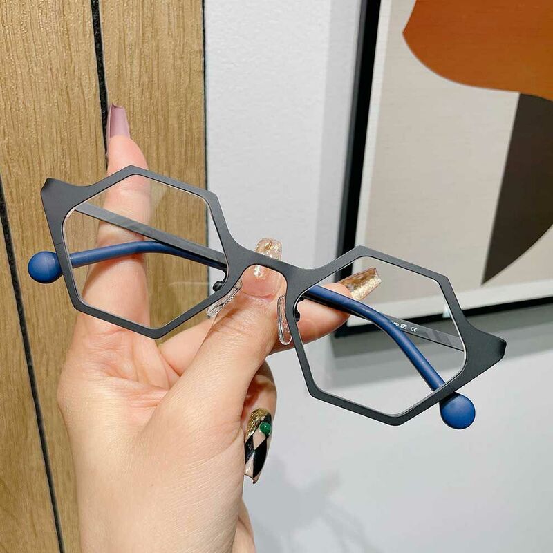 MacArthu Geometrische Schwarze Brille