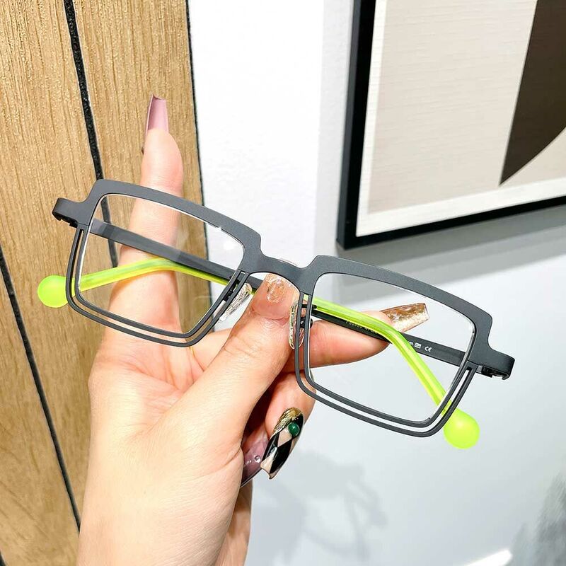 Taylor Rectangle Black Glasses