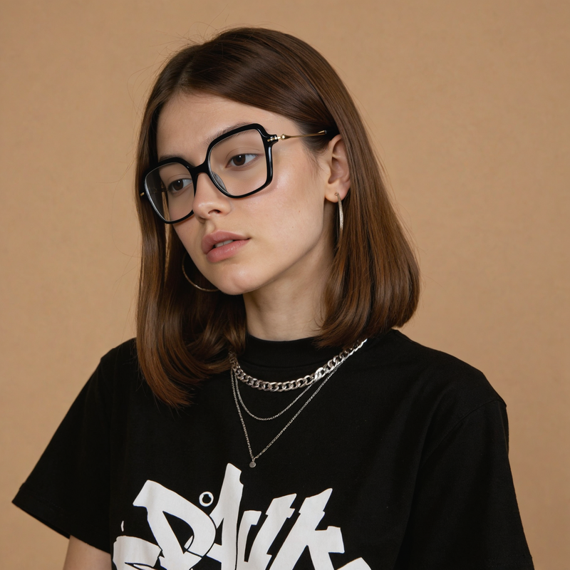 Wallace Geometric Black Glasses