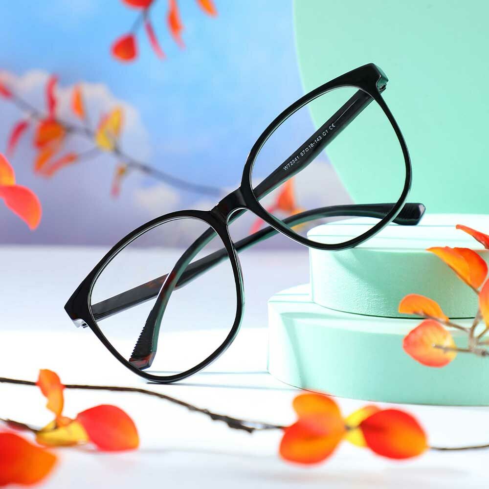 Evangeline Quadratische Schwarze Brille