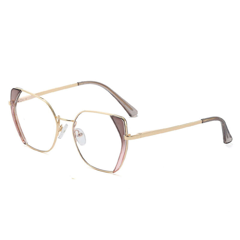 Lunettes de Vue Antoinette Géométrique Gris Rose