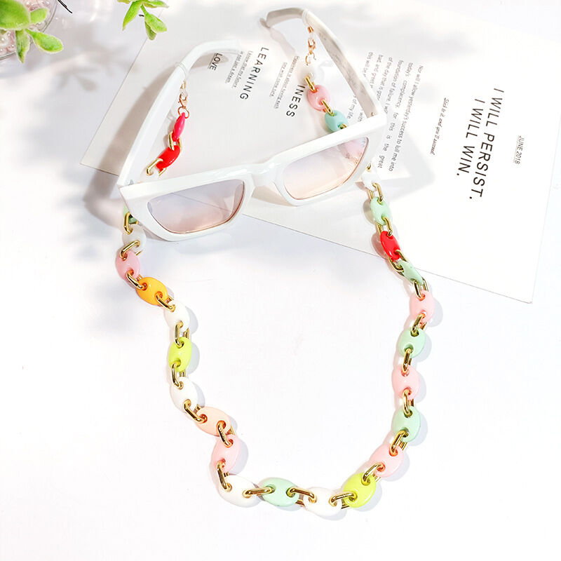 Nora Elegant Acetate Alloy Multicolor Glasses Chain
