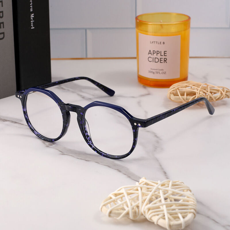 Reyes Round Purple Glasses