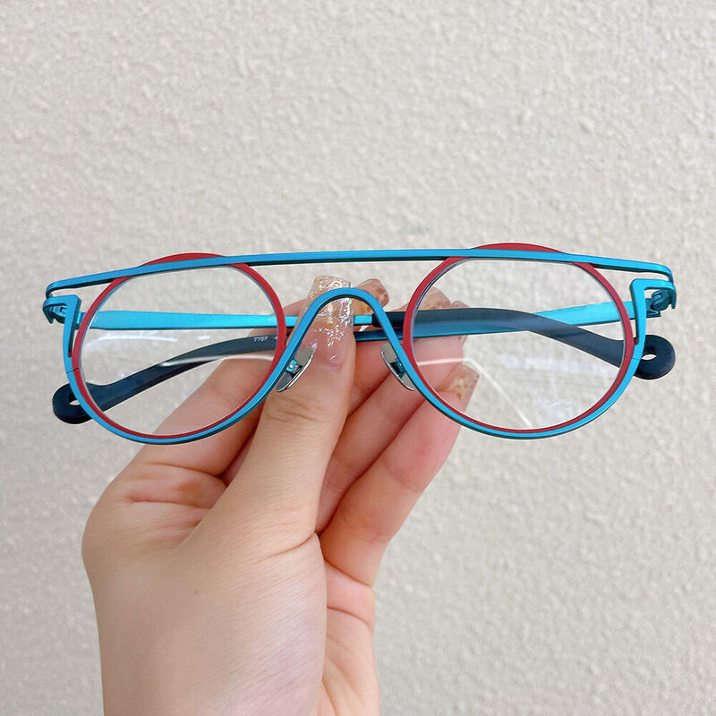 Fraser Round Blue Glasses