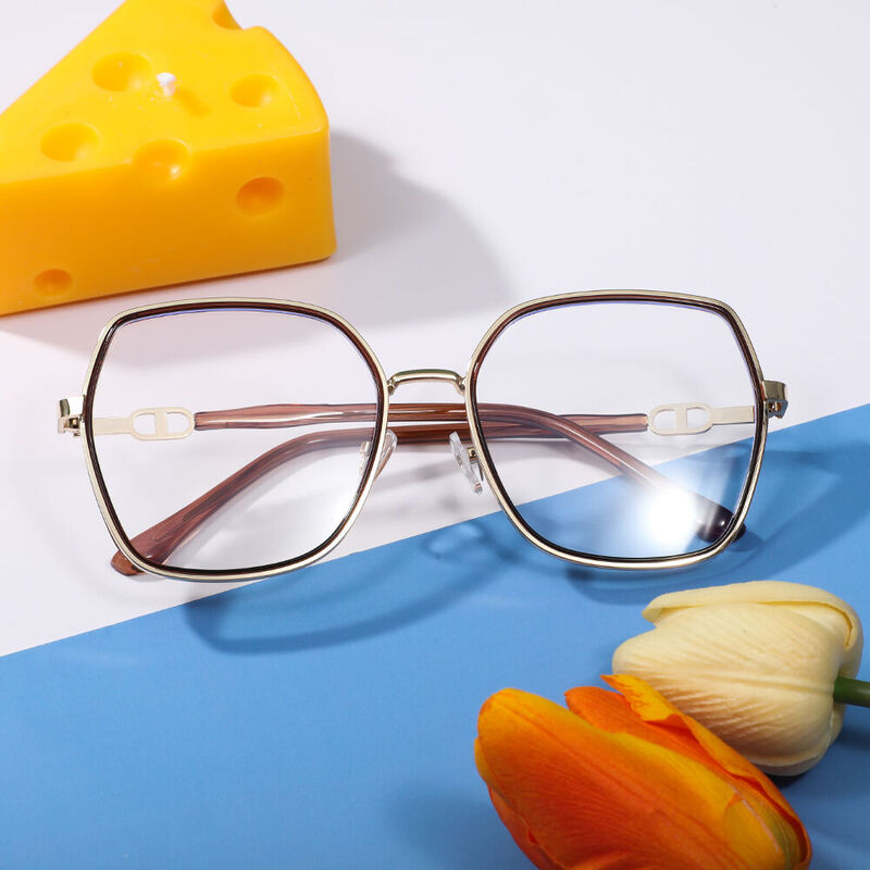 Oliver Geometric Brown Glasses