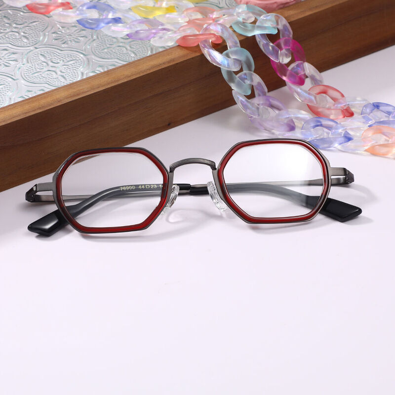 Clarei Geometrische Rote Brille