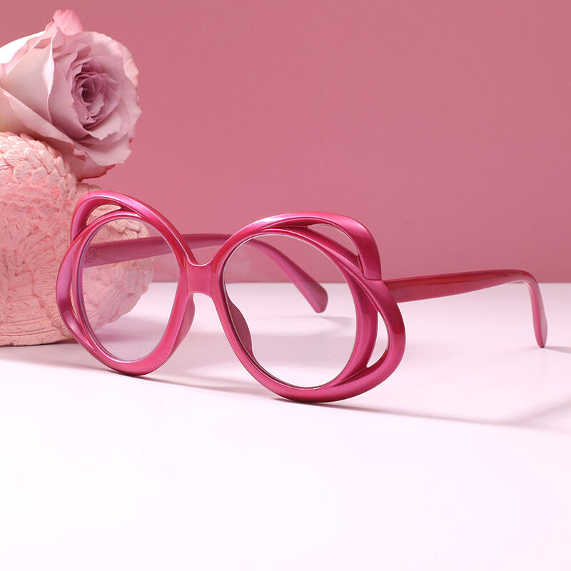 Harold Round Purple Glasses