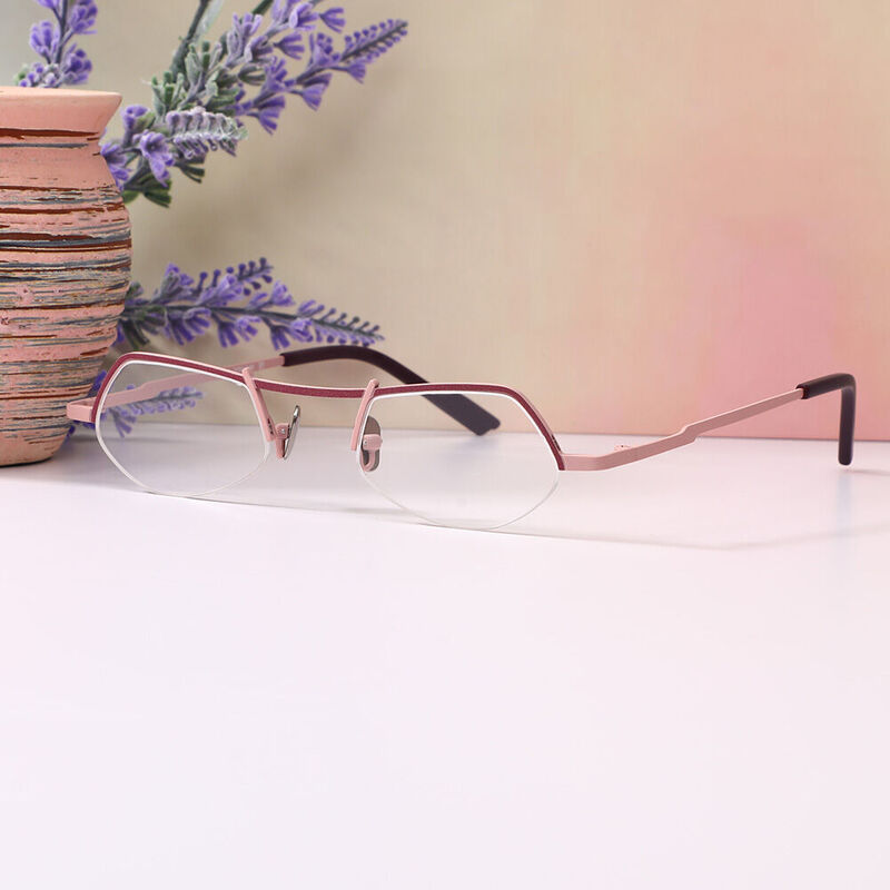 Norten Geometric Red Glasses