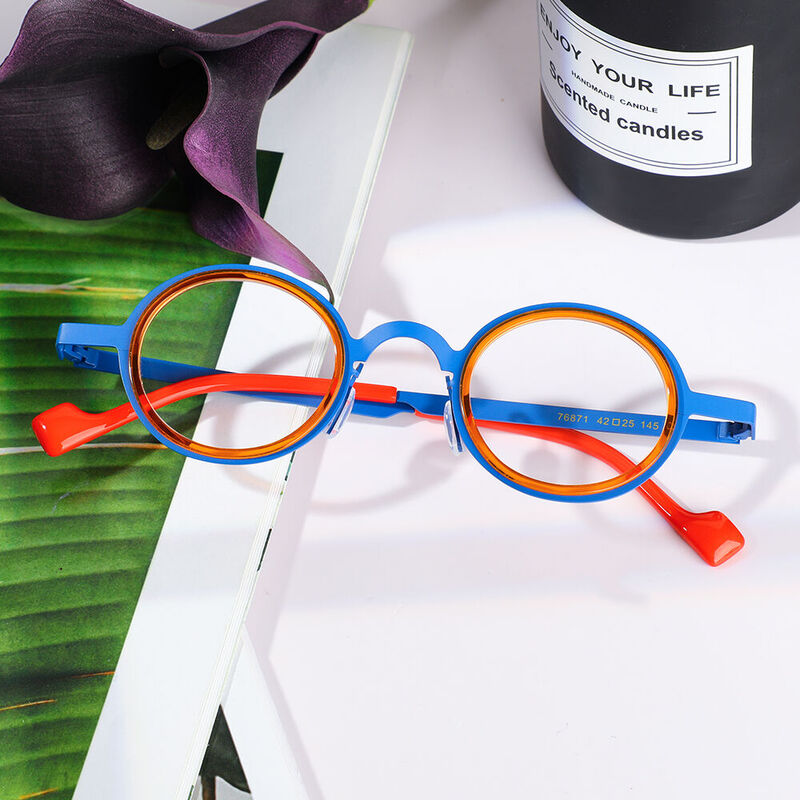 Horacee Round Orange Glasses