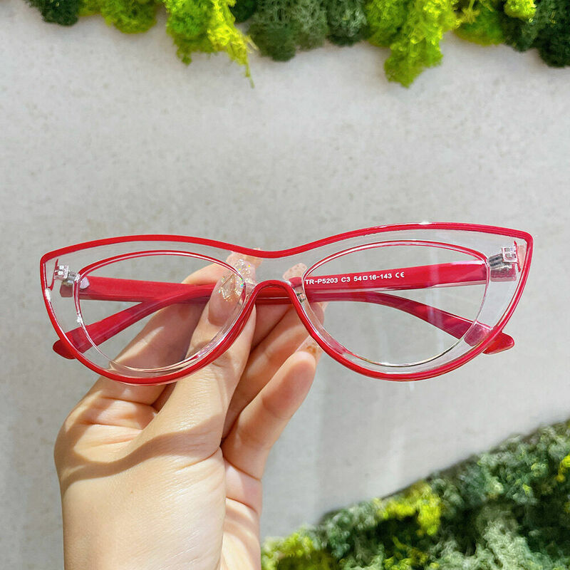 Trista Cat Eye Red Glasses