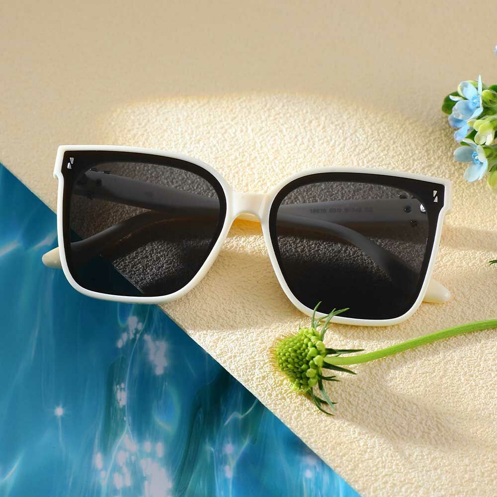 Bowen Quadratische Weiße Sonnenbrille