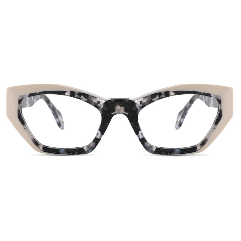 Mclin Cat Eye Beige Tortoise Glasses