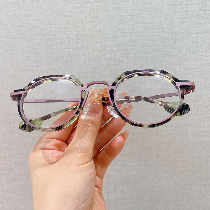 Bevia Round Green Tortoise Glasses