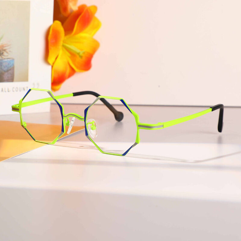 Sawye Geometric Green Glasses