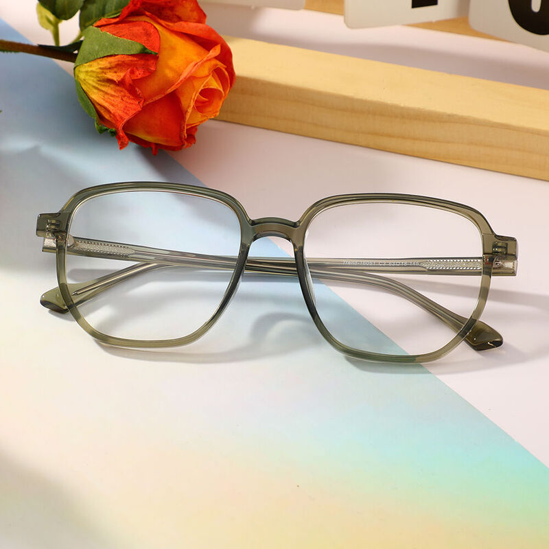 Ferdinand Square Green Glasses