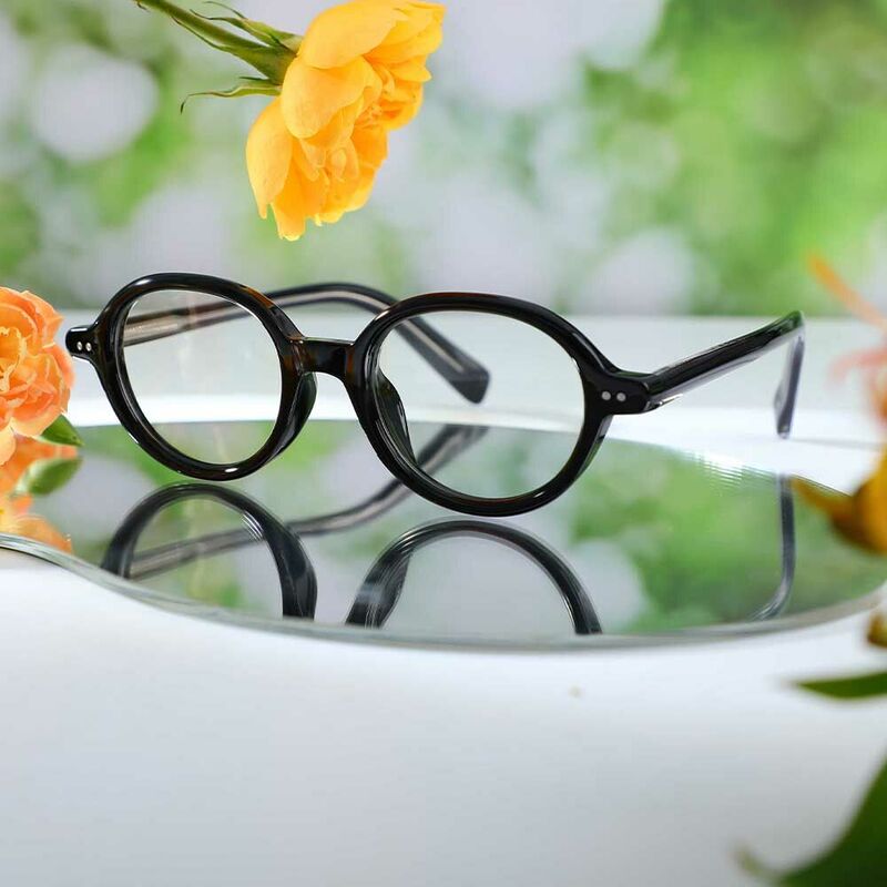 Dwight Oval Black Glasses