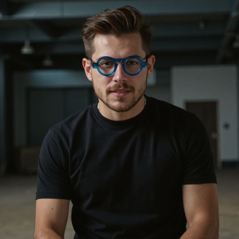 Lunettes de Vue Meroy Ronde Bleu