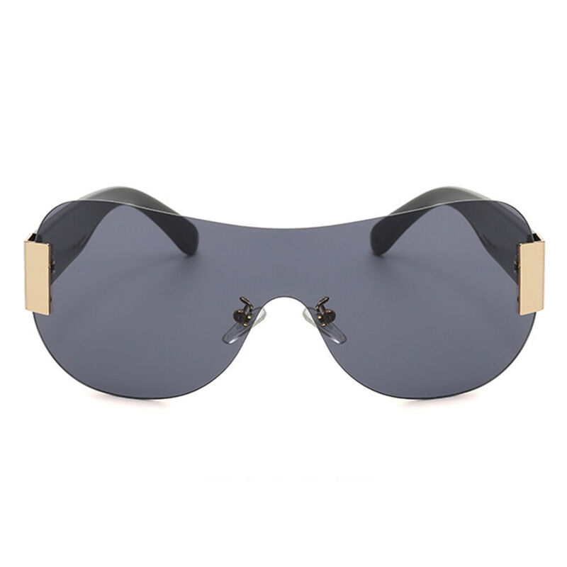 Bionic Oval Black Sunglasses
