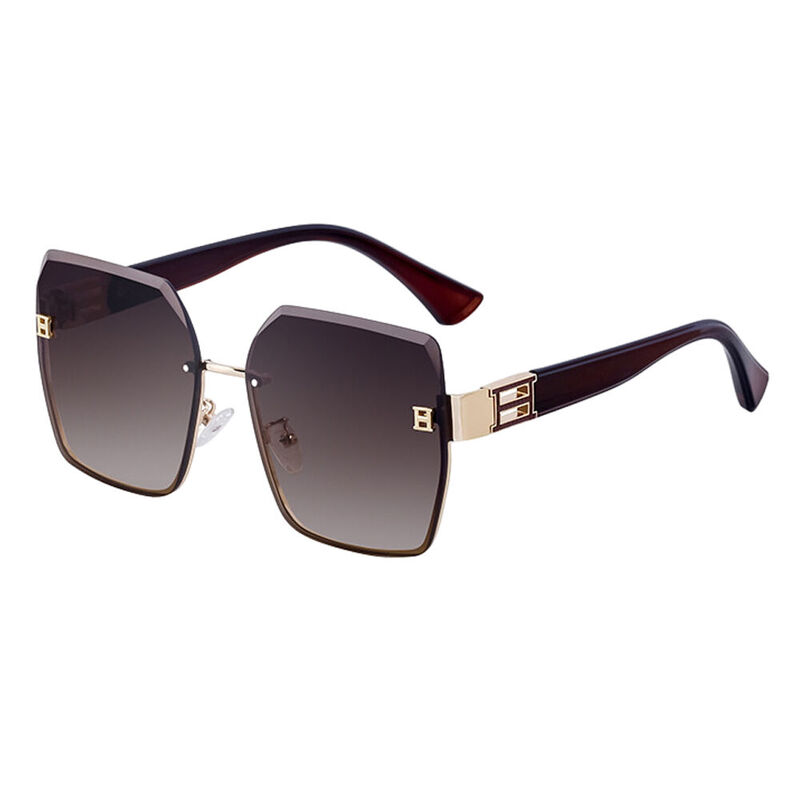 Bora Square Brown Sunglasses