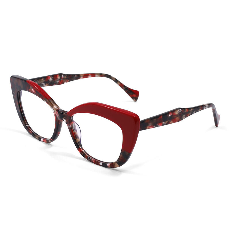Caswell Cat Eye Red Glasses