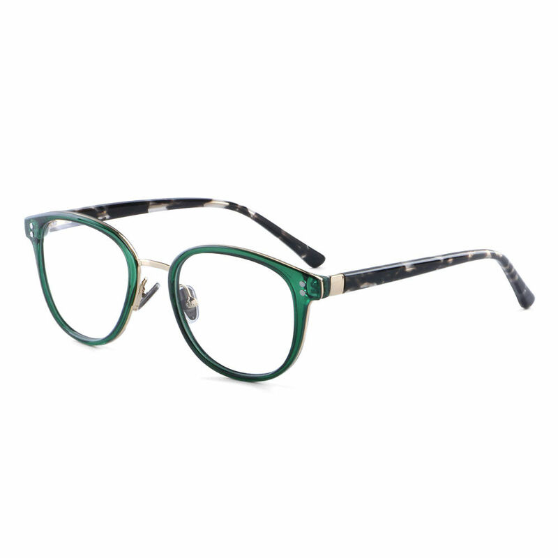 Rosasi Round Green Glasses