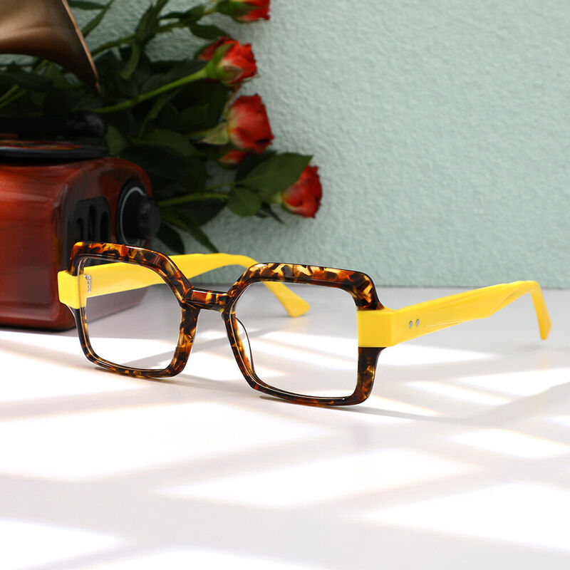 Washing Geometric Orange Tortoise Glasses