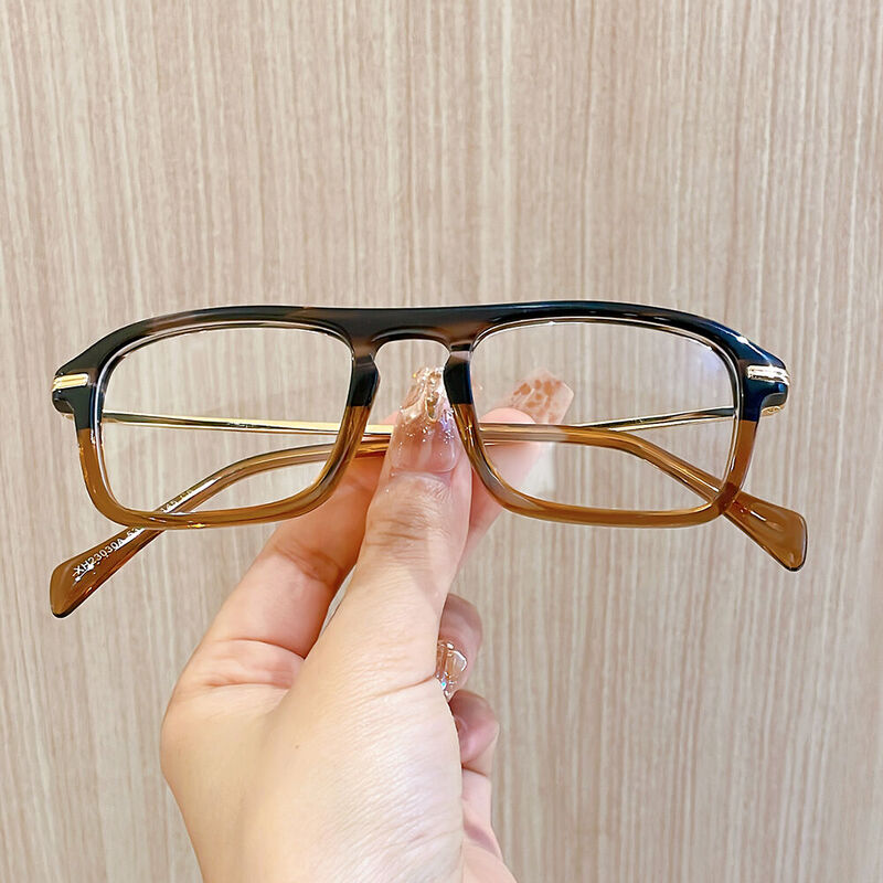 Wagne Square Brown Glasses