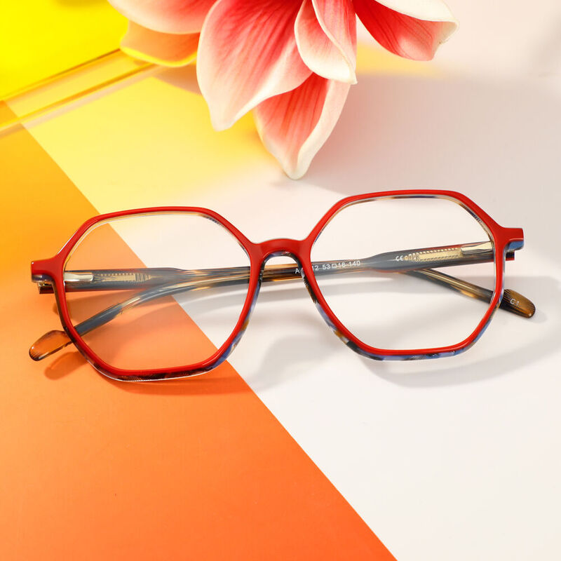 Zora Geometrische Rote Brille