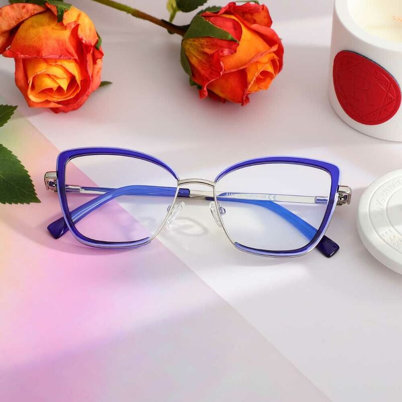 Lunettes de Vue Candice Cat Eye Bleu