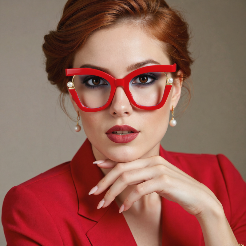 Halona Cat Eye Red Glasses