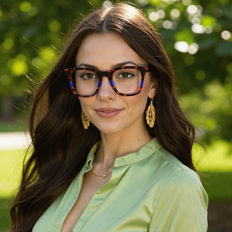 Lizzie Square Black Glasses