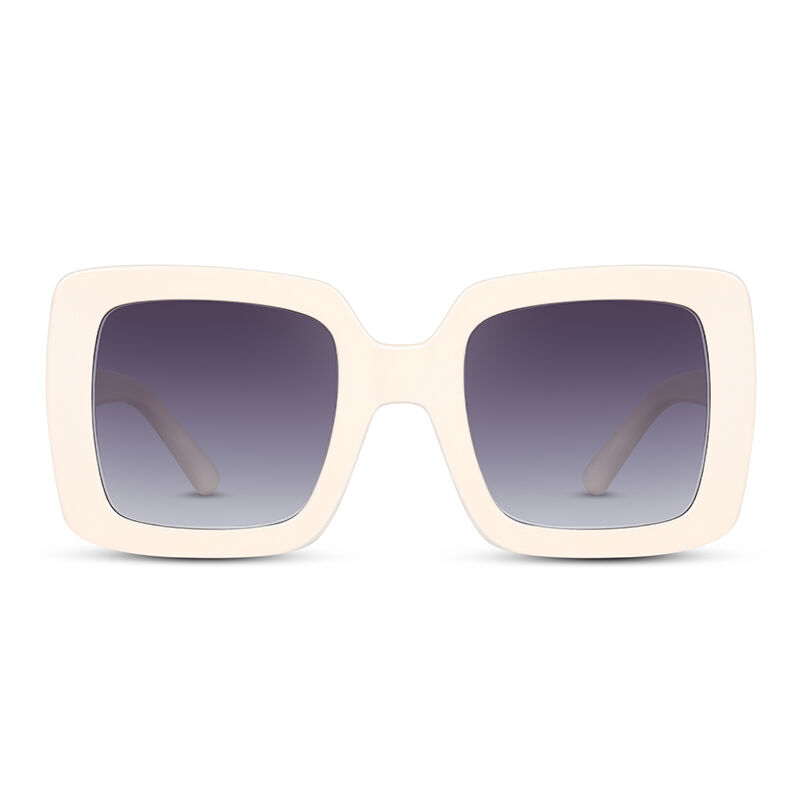Glass Castle Square White/Grey Gradient Sunglasses