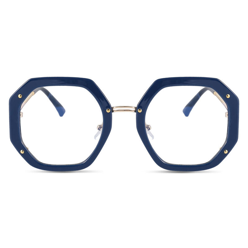 Megre Geometric Blue Glasses - Aoolia.com