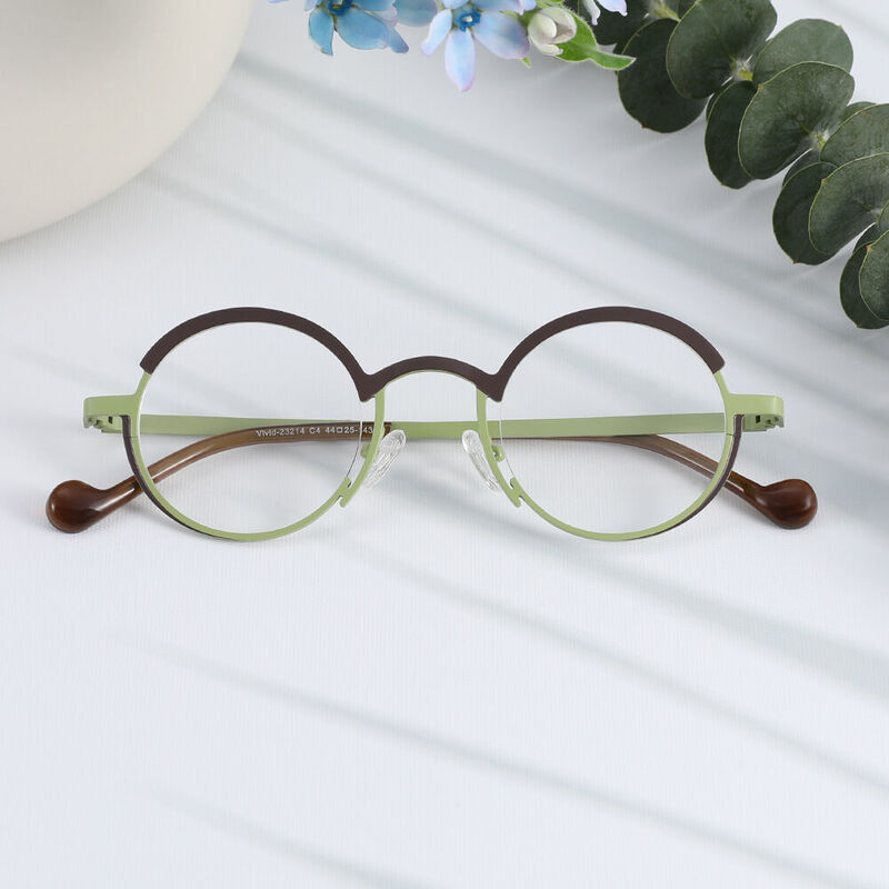 Stine Round Green Glasses